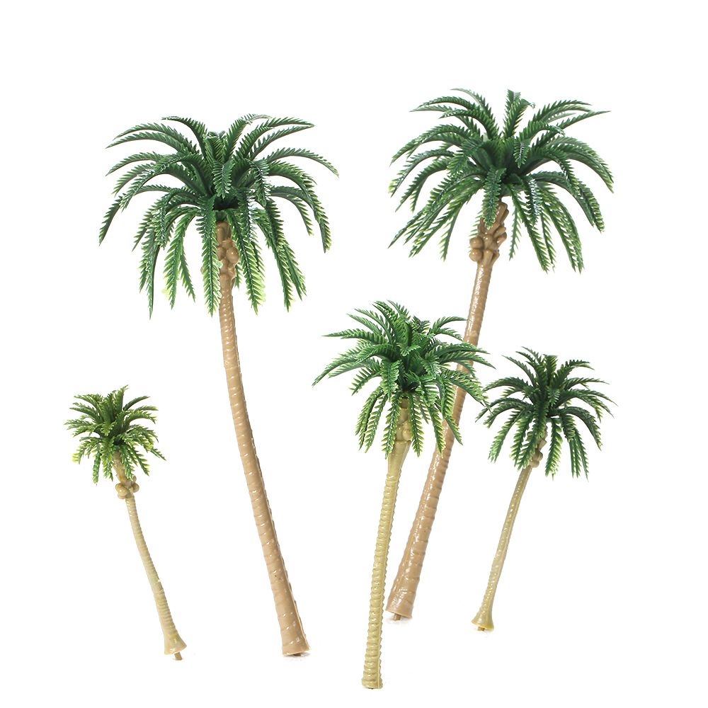 15pcs Miniature Scenery Layout Model Plastic Tree Palm Trees