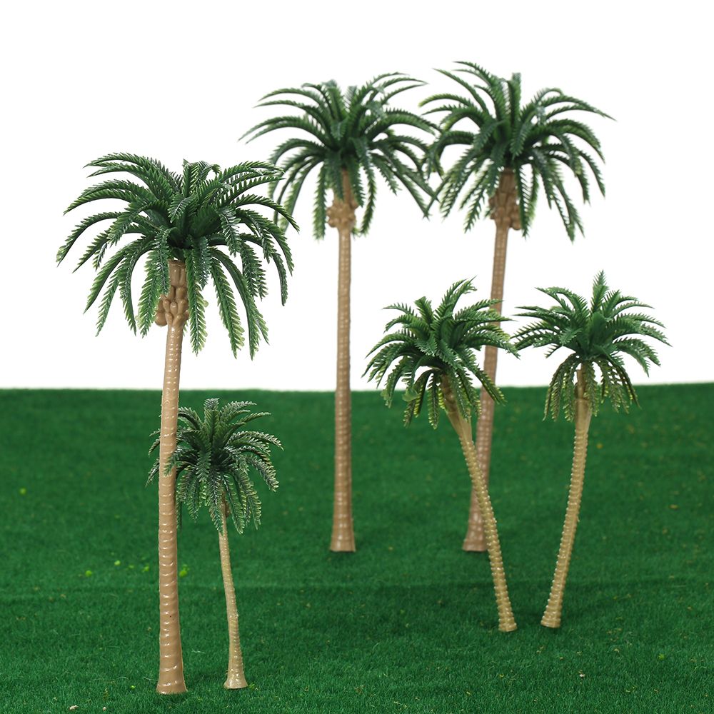 15pcs Miniature Scenery Layout Model Plastic Tree Palm Trees