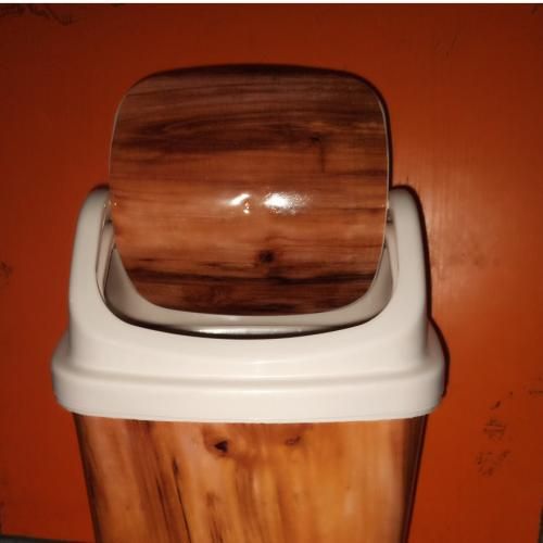 360Swing Bamboo Brown Waste Bin + 1Roll (30pcs Garbage Bags