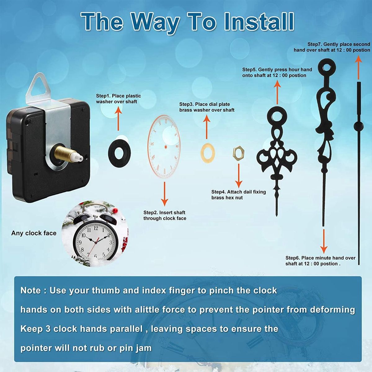 12 PCS Quartz Clock Movement DIY Repair Tool Part with Clock