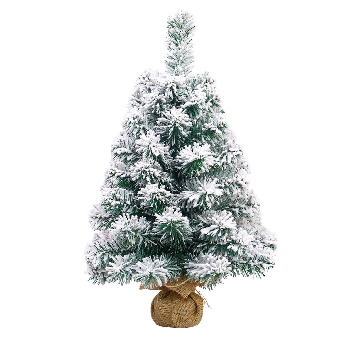 24 Inches Mini Christmas Trees Artificial Flocking Snow
