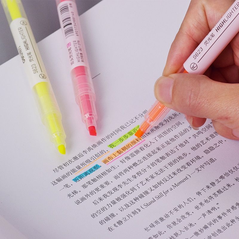 1 Pcs Lot New Double 6 Colors Highlighter Pen Copic Marker
