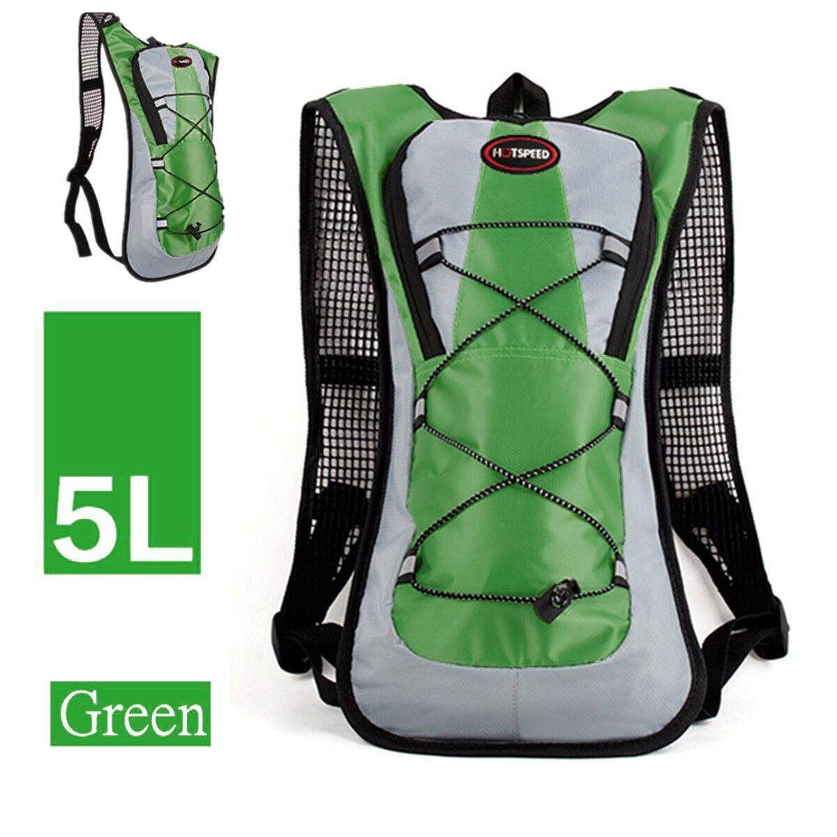 New 5L Hydration Backpack Rucksack 2L Straw Water Bladder Bag For Cycling Hiking Green Green