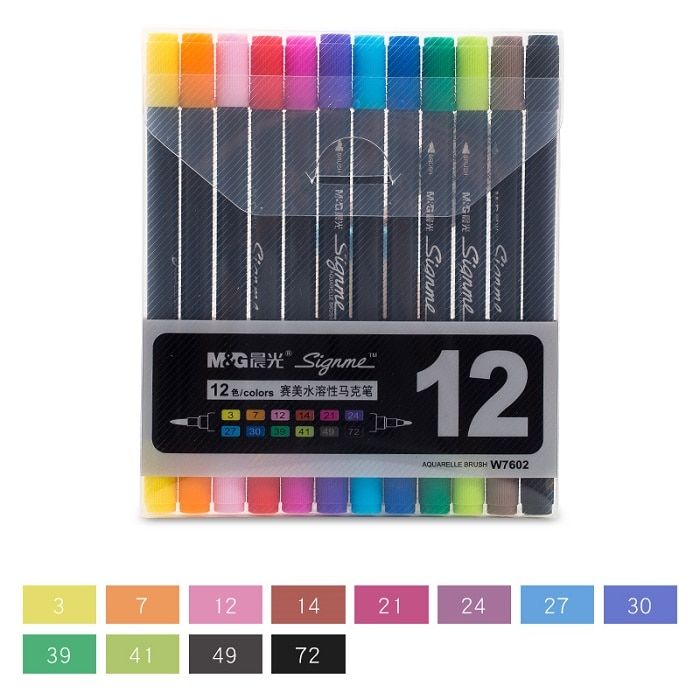 M&G Dual Tip Brush Pen Andstal Art Copic Markers 12 18 24