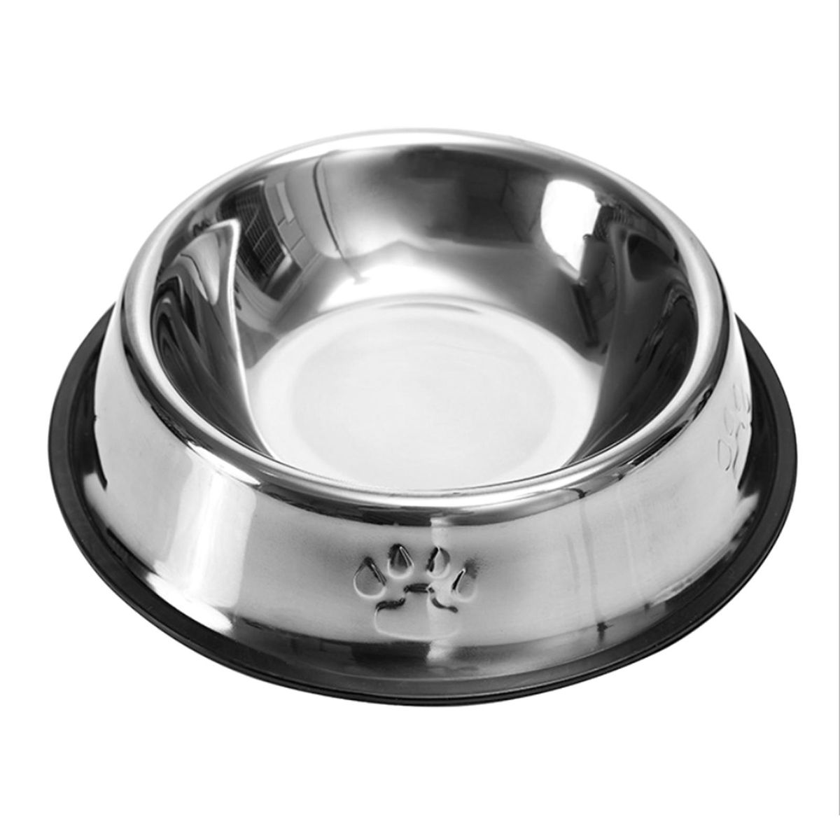 1Pc Practical Pet Feeding Bowls Dog & Cats Universal Non-Skid Stainless Steel Food Bowls