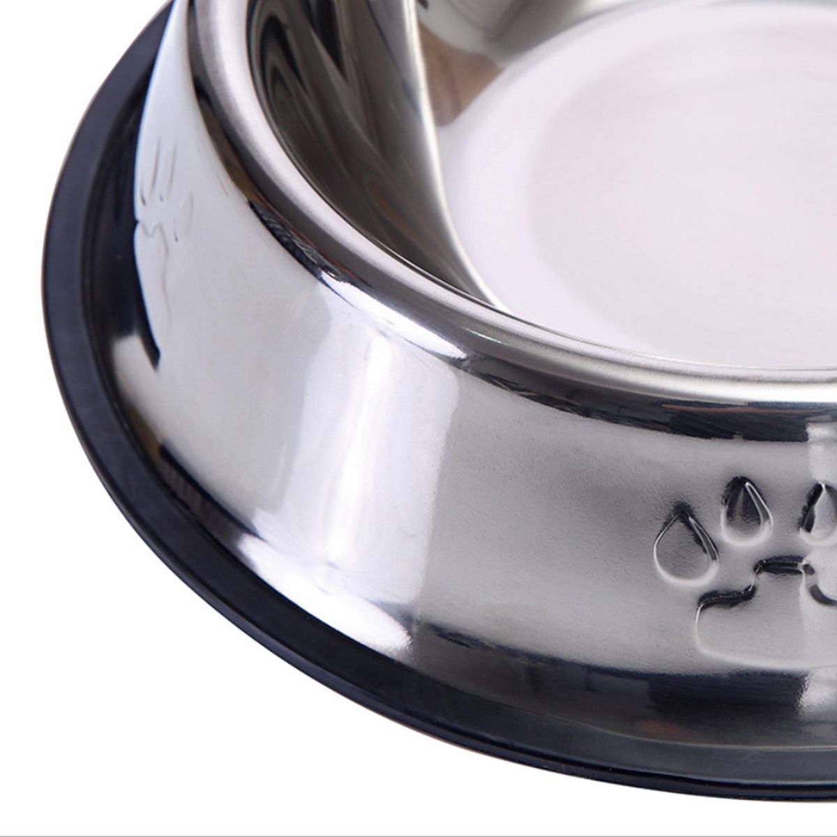 1Pc Practical Pet Feeding Bowls Dog & Cats Universal Non-Skid Stainless Steel Food Bowls