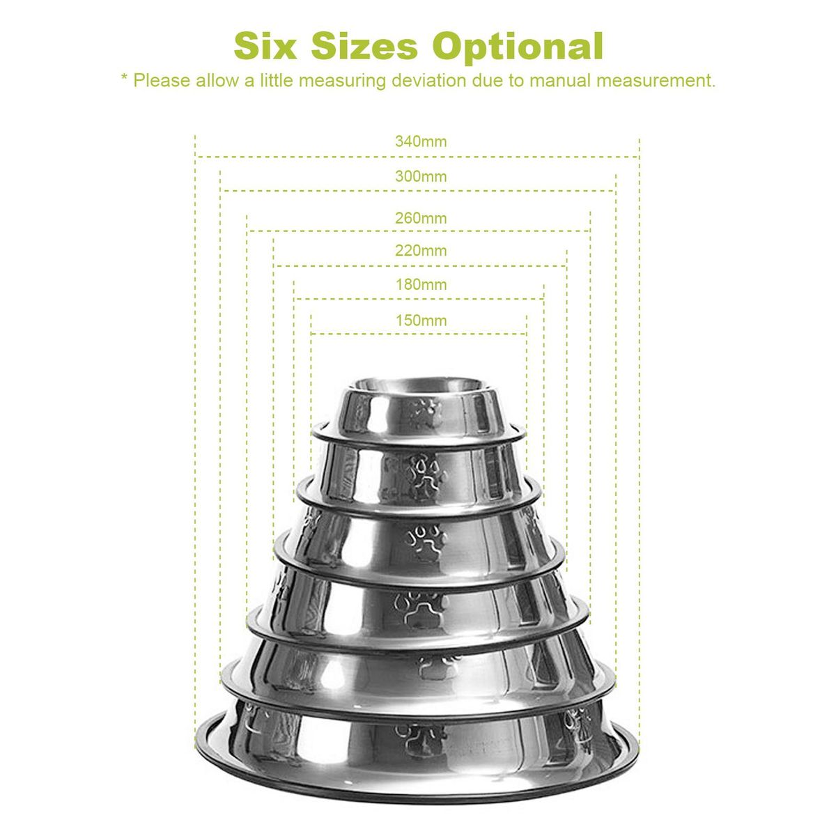 1Pc Practical Pet Feeding Bowls Dog & Cats Universal Non-Skid Stainless Steel Food Bowls