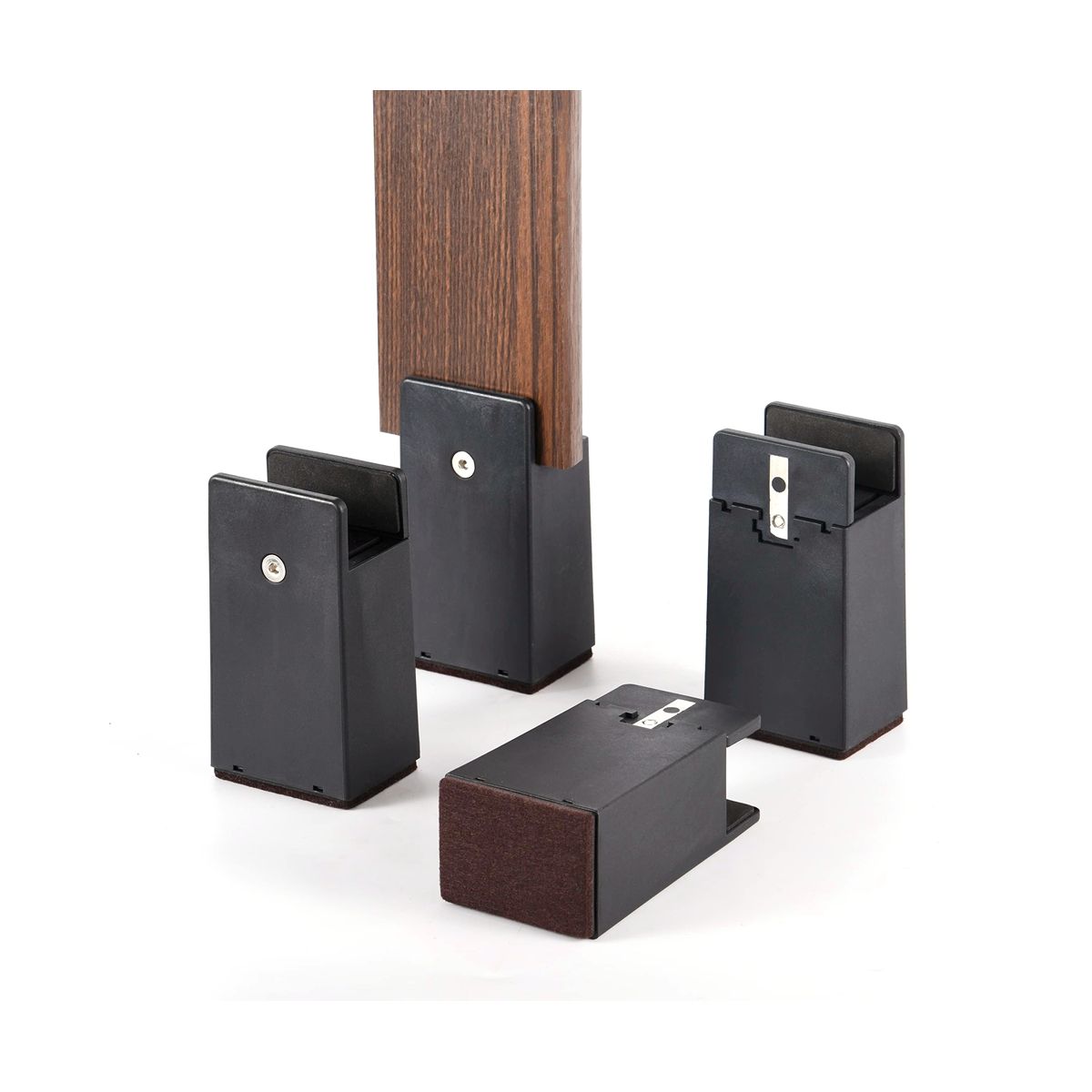 Adjustable Bed Risers 4In,Furniture Risers with Screw Clamp
