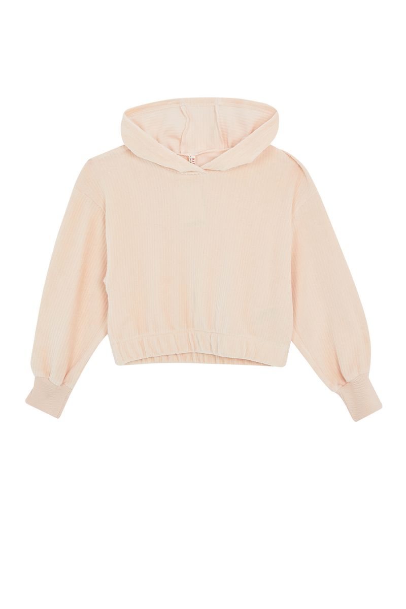 Girl - Relax Fit Hooded Knitted Sweat Shirt - Grey