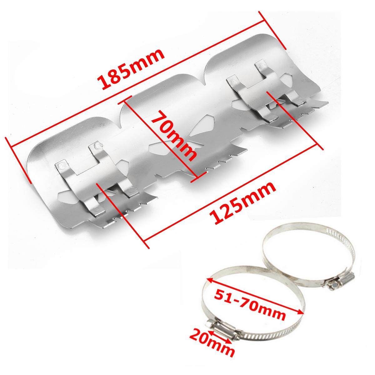 7 1/4'' New Skull Style Universal Exhaust Muffler Pipe Heat Shield Cover Chrome