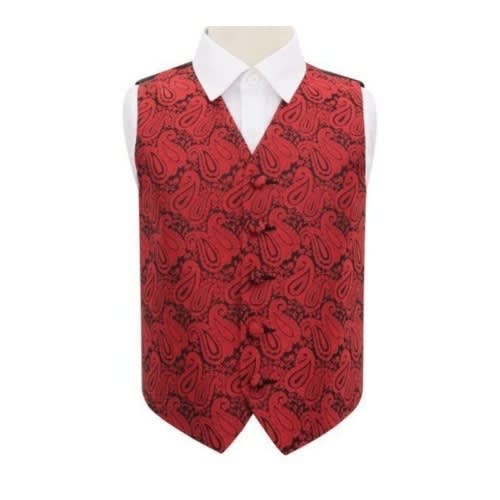 Men's Floral Waistcoat  - Wine