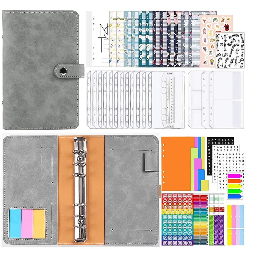 Budget Planner, PU Binder, A6 Budget Binder, with 12 Budgeting Money Envelopes, 12 Budget Sheets, Labels and 1 Ruler B