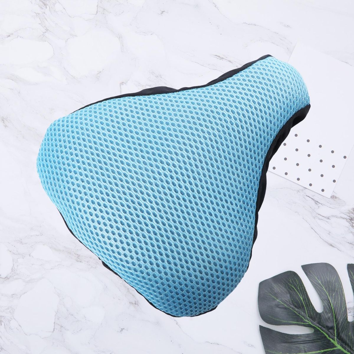 Breathable 3d Honeycomb Mesh Bike Seat Cover Ergonomic for Universal Light Blue