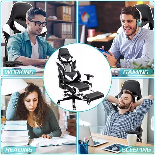 Gaming Chair With Footrest And Lumbar Support