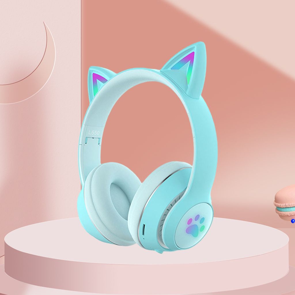 Headphone Hands Free Call Microphone Girl Gift TF Blue