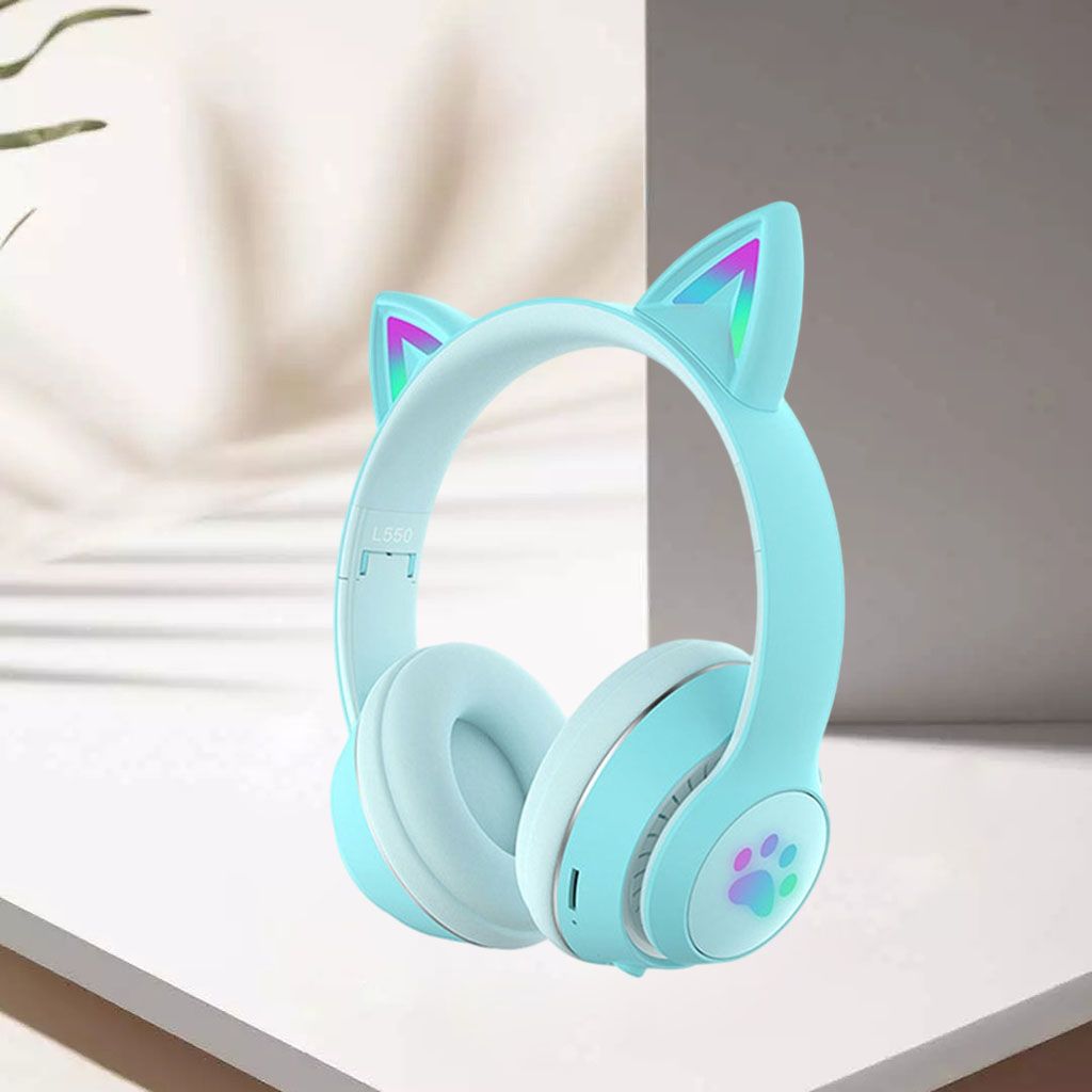 Headphone Hands Free Call Microphone Girl Gift TF Blue