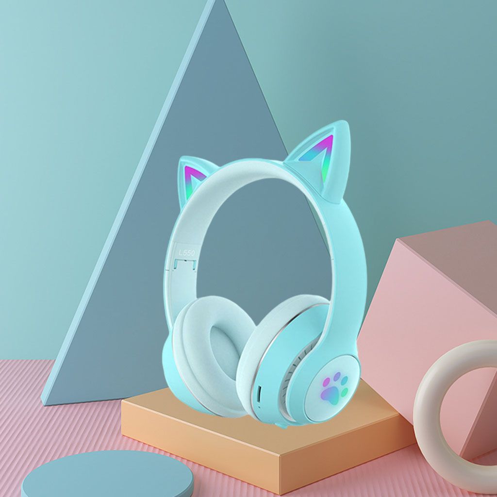Headphone Hands Free Call Microphone Girl Gift TF Blue