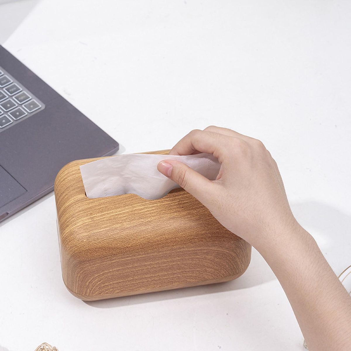 Tissue Storage Box Toilet Paper Case Household Supplies Wooden Color