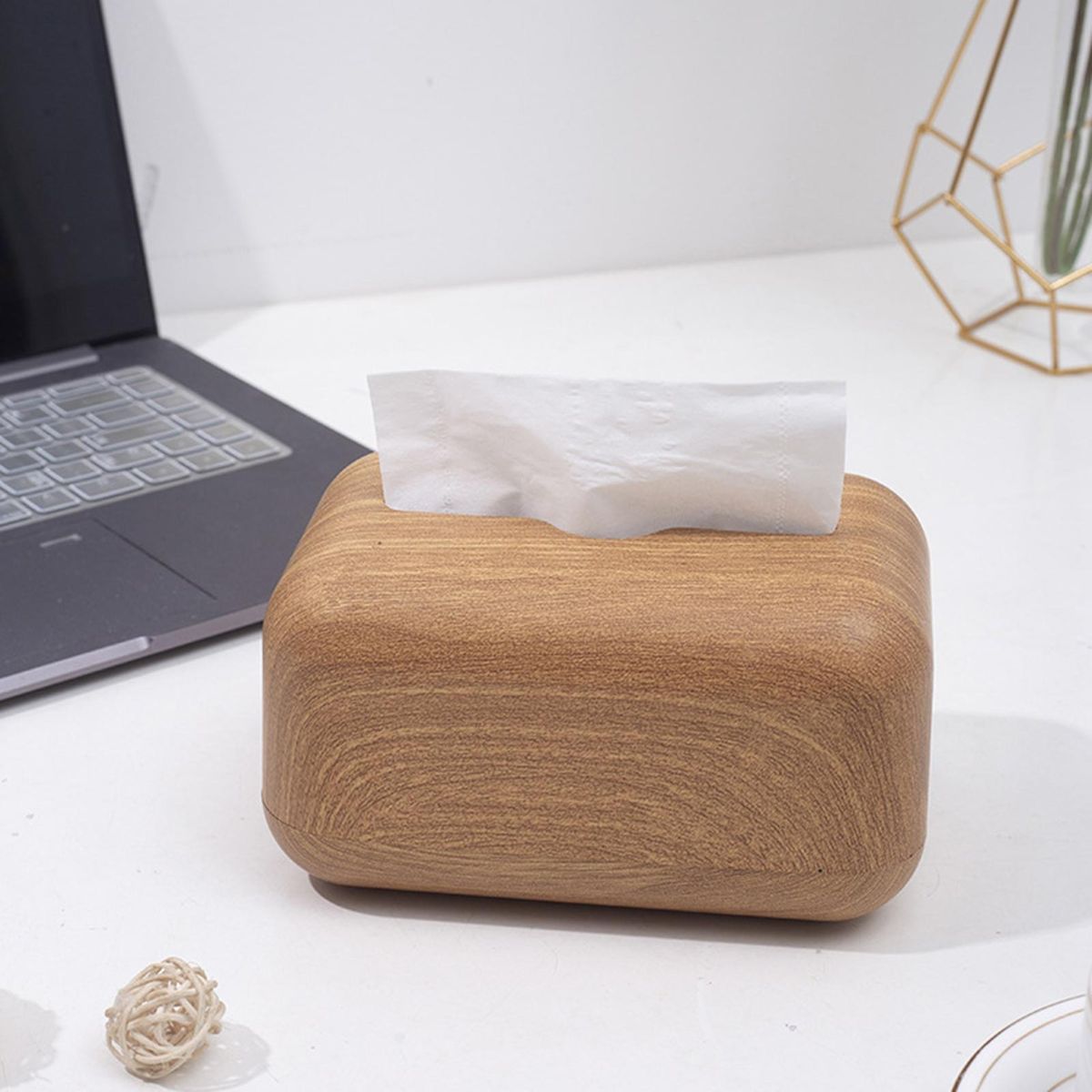 Tissue Storage Box Toilet Paper Case Household Supplies Wooden Color