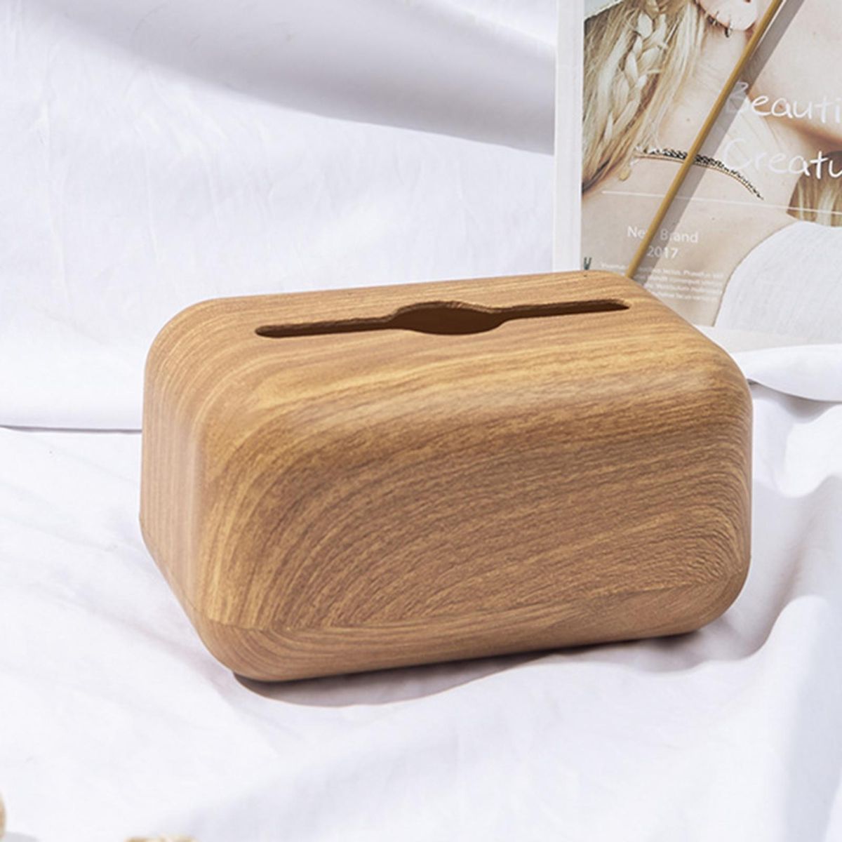 Tissue Storage Box Toilet Paper Case Household Supplies Wooden Color