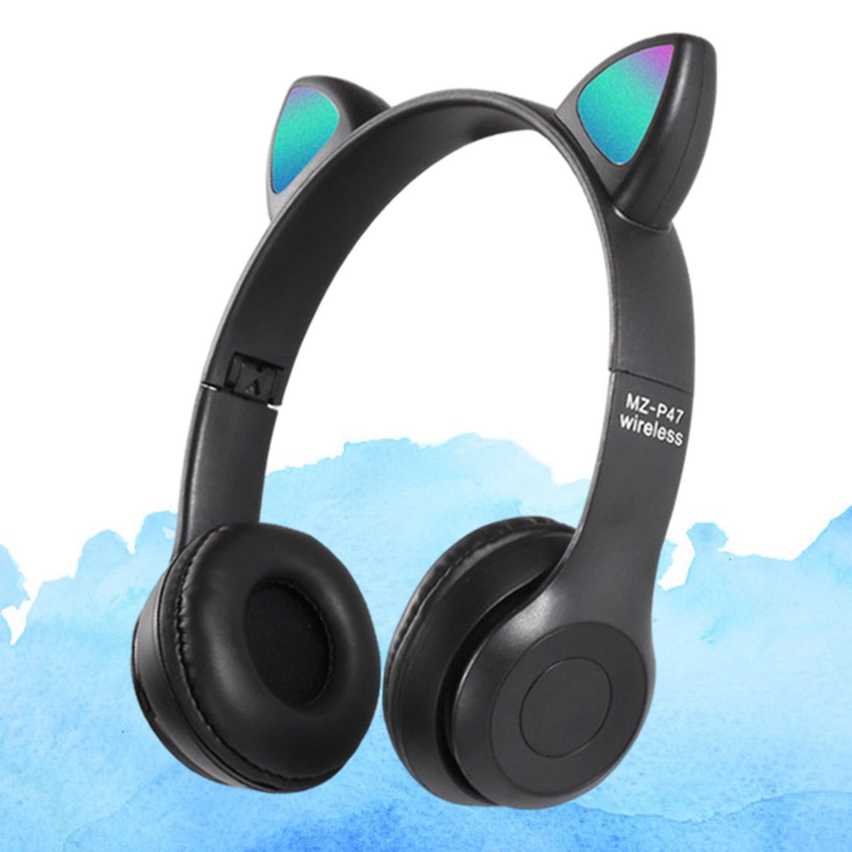 Cat Ears Wireless Headset Stereo Cute Noise Cancellation For Black