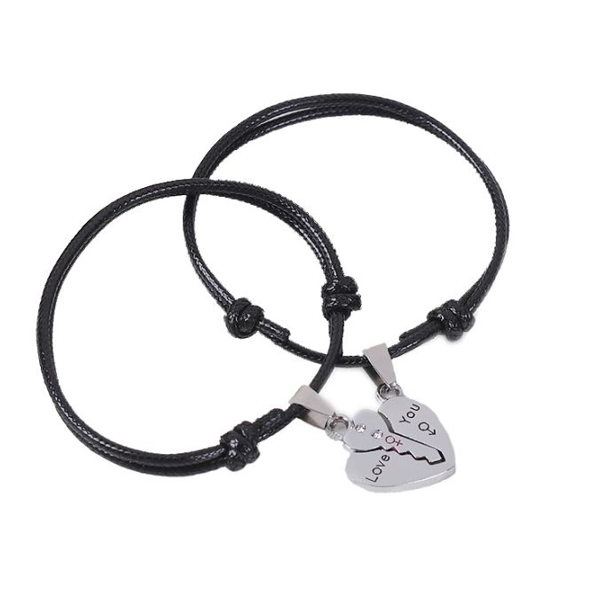 Braided Couple Bracelet One Pair Girlfriend Silver