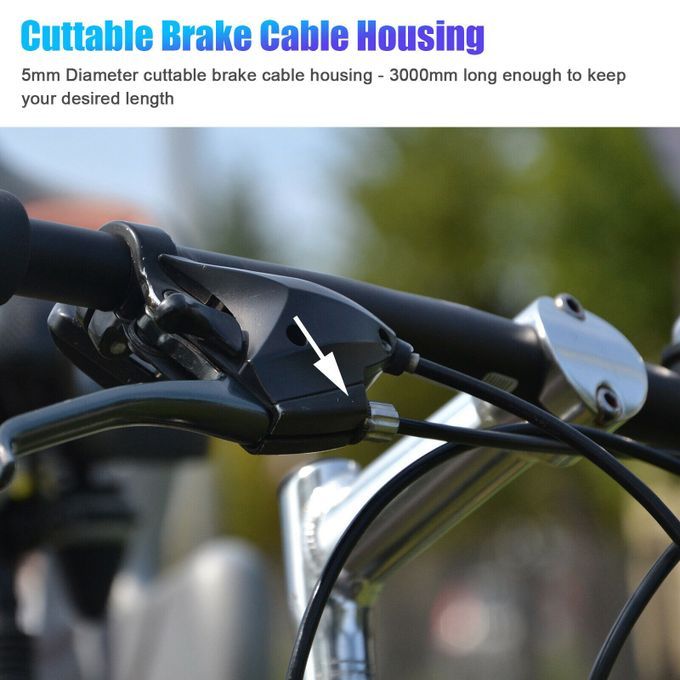 Bicycle Brake Shifter Cable Housing Set Derailleur Ends Shifter Black