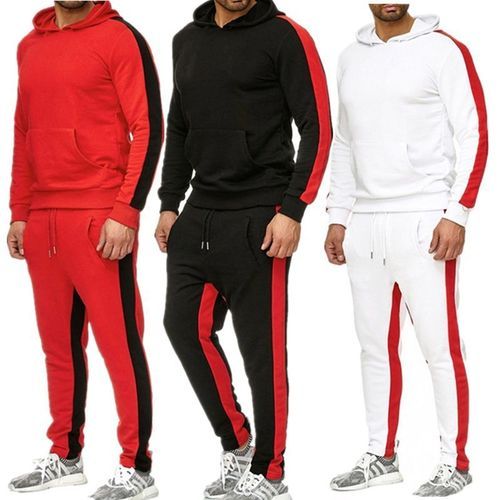 2021 Men's Tracksuit 2 Pieces Set Sweatshirt + Sweatpants Sportswear Zipper Hoodies Casual Male Streetwear Suits Mens Clothing