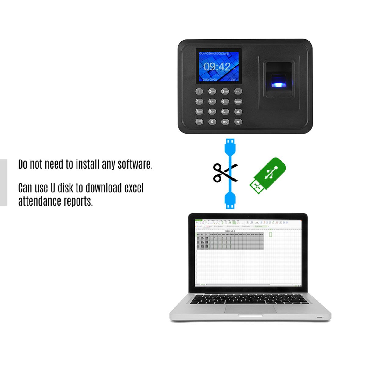 Biometric Fingerprint Password Attendance Machine Multi
