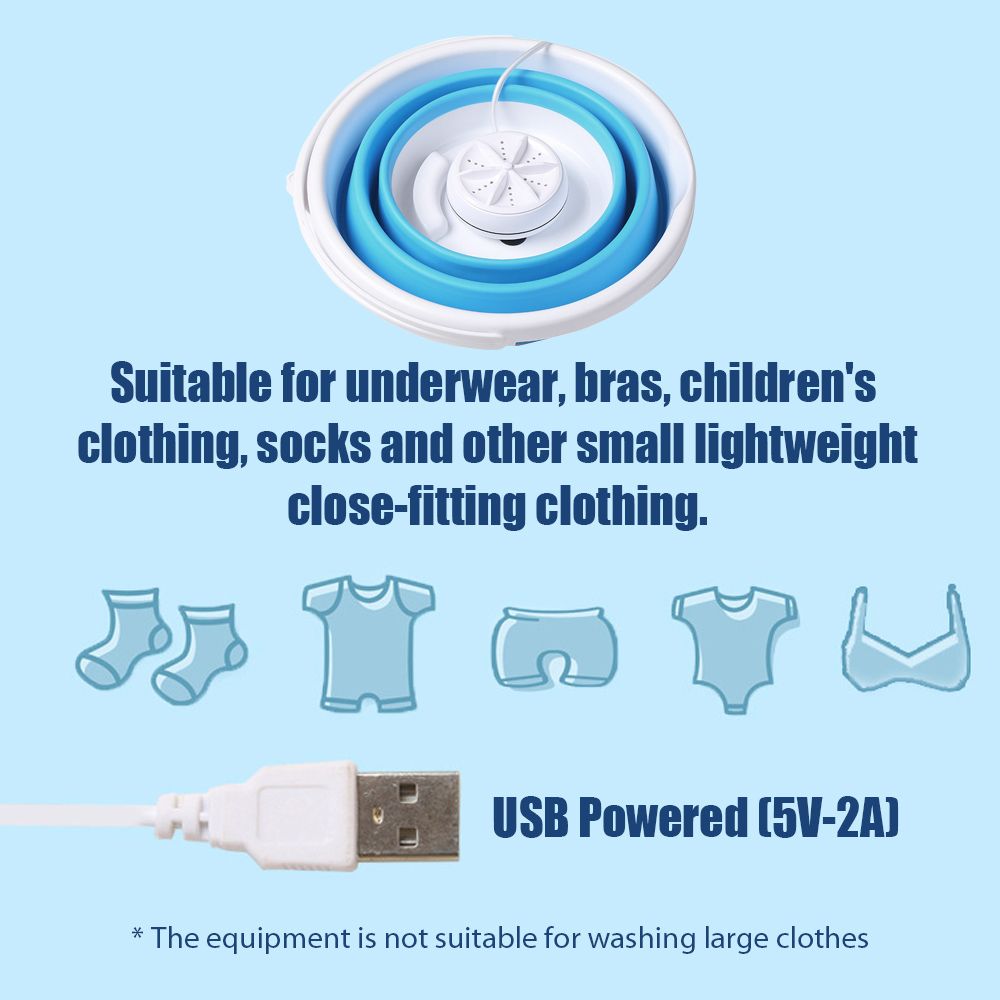 Folding Turbo Washer 5L Portable Mini Washing Machine