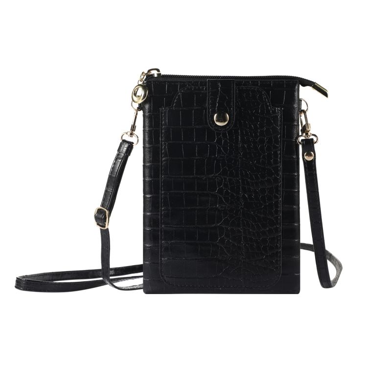 Stone Texture Card Zipper Bag With Long Strap