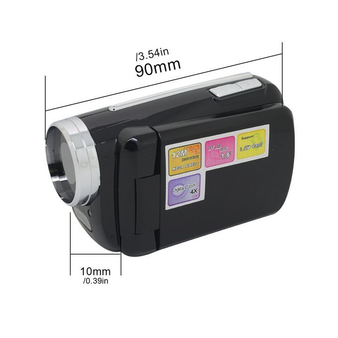 Digital Camera Camcorde Portable Video Recorder 4X Digital Zoom Display Camera-Black