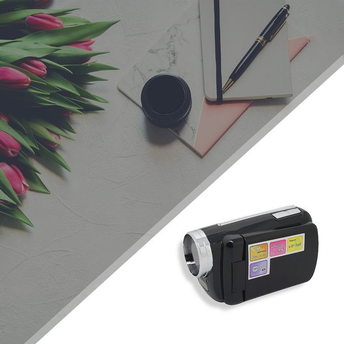 Digital Camera Camcorde Portable Video Recorder 4X Digital Zoom Display Camera-Black