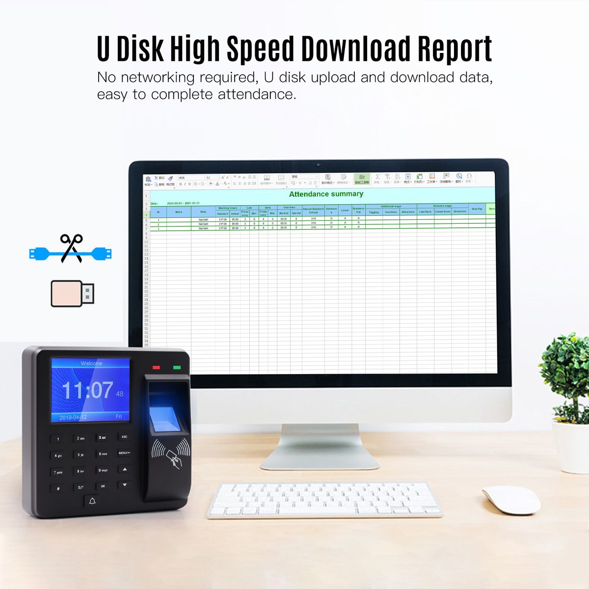 Access Control Time Attendance Machine Fingerprint Password Employee Checking-in
