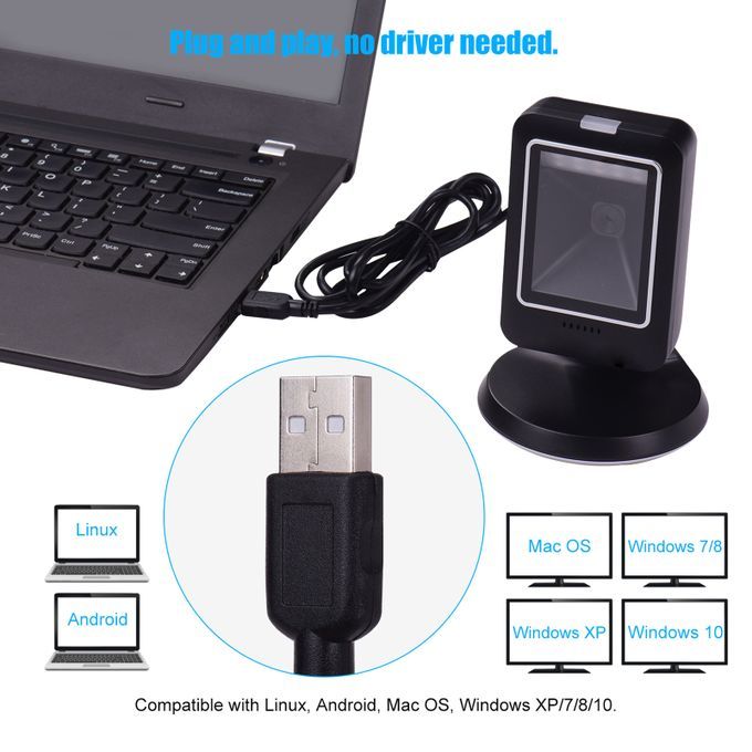 MP6300Y 1D/2D/QR Omnidirectional Barcode Scanner USB Wired