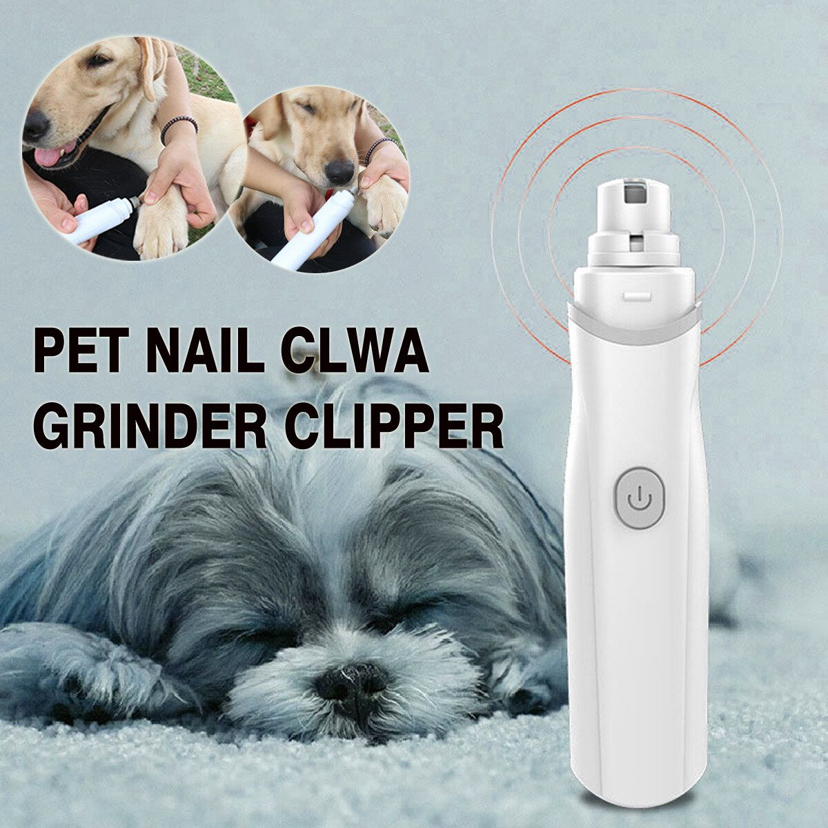 Rechargeable Pet Dog Paw Nail File Claw Toe Grooming Grinder Trimmer Tow Clipper Green