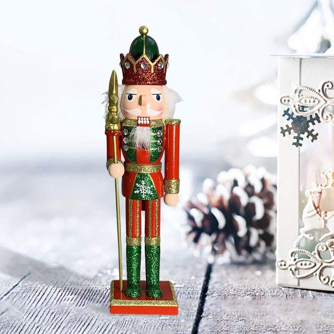 Nutcracker Puppet 30cm Decoration Figures Figurines Scepter