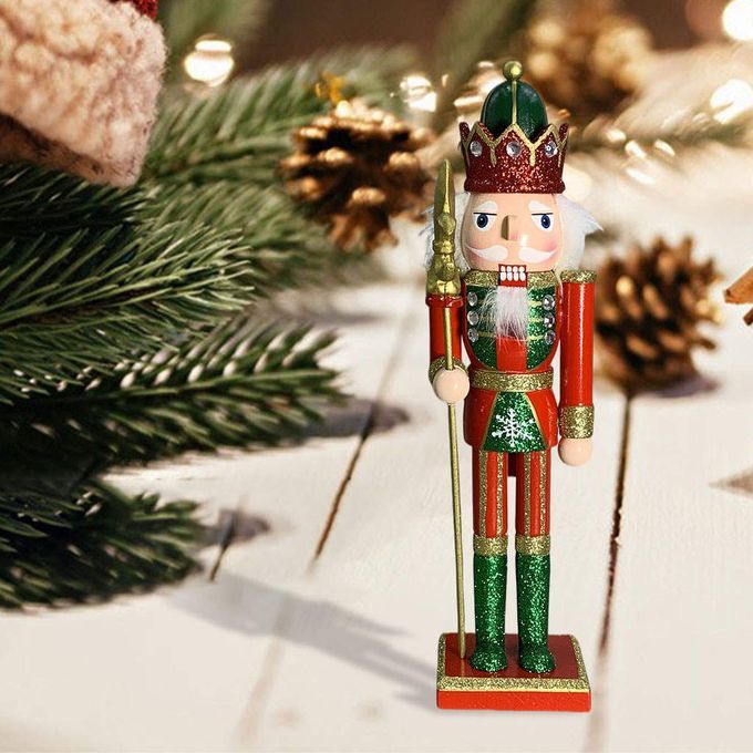 Nutcracker Puppet 30cm Decoration Figures Figurines Scepter