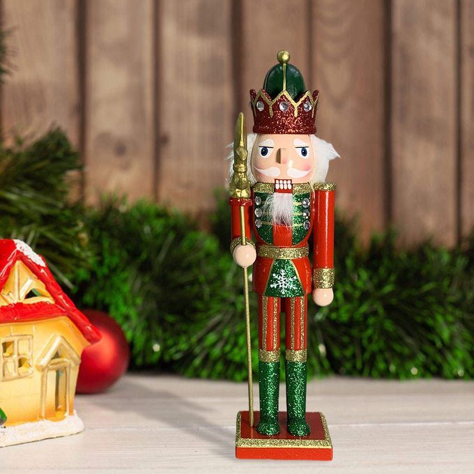 Nutcracker Puppet 30cm Decoration Figures Figurines Scepter
