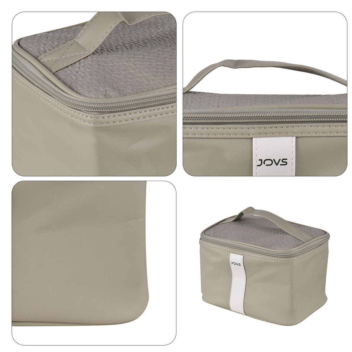 JOVS Women Cosmetic Bag Large Capacity Makeup Bag PU Leather Case Organizer Zipper Storage Pouch Box