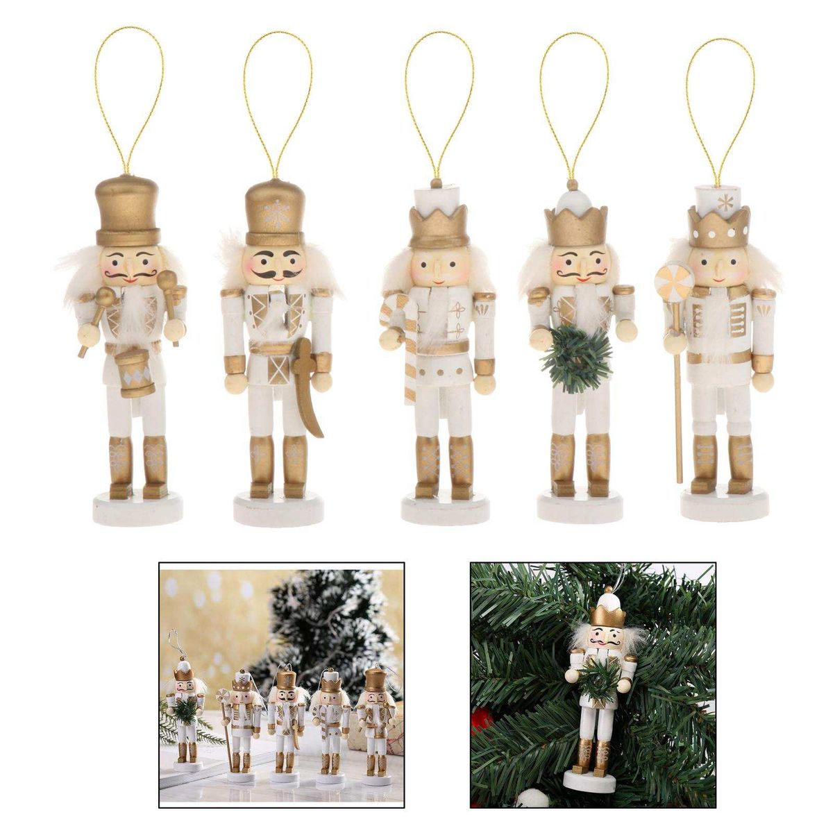 3x 5 / Set Christmas Nutcracker Soldier Home Decor Wooden