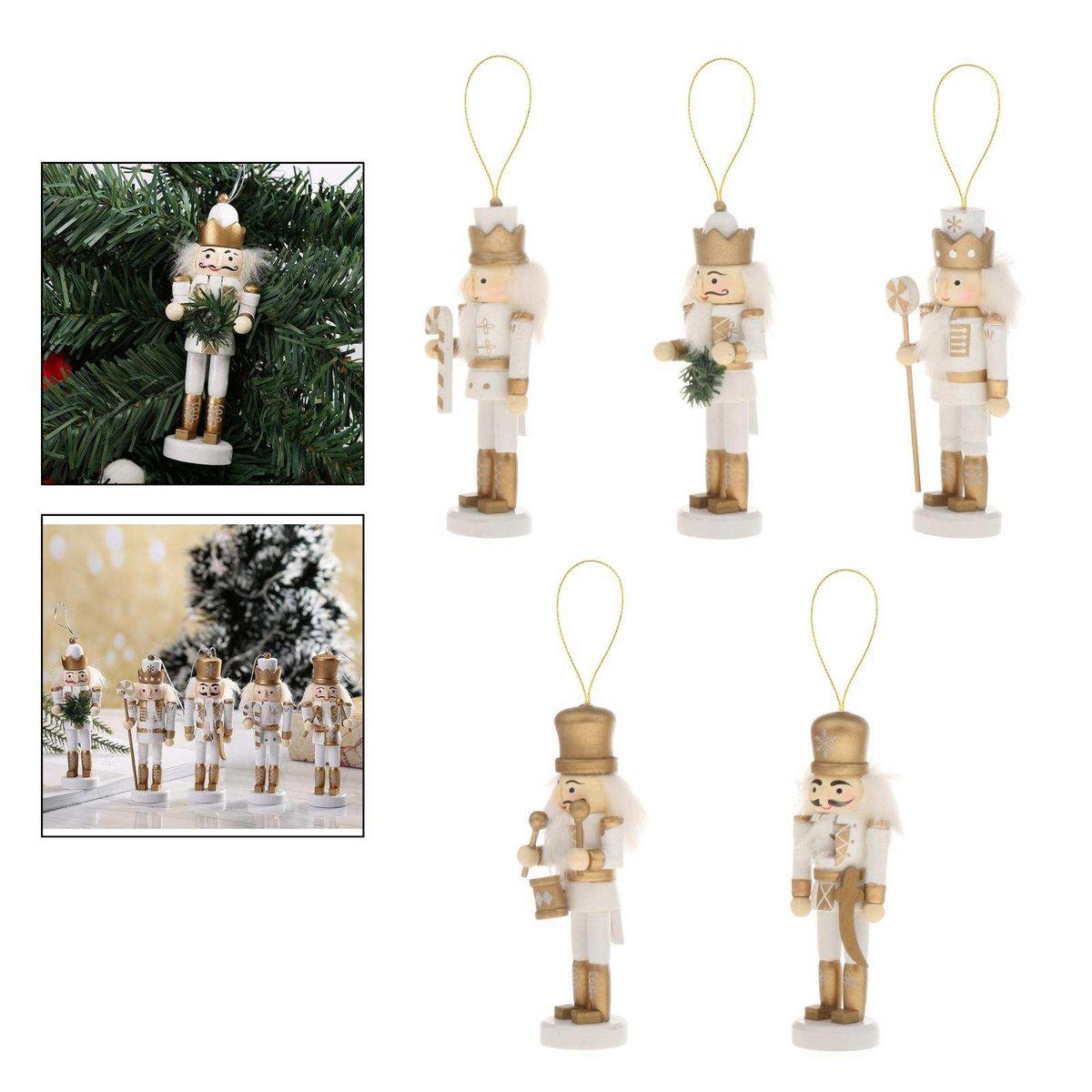 3x 5 / Set Christmas Nutcracker Soldier Home Decor Wooden
