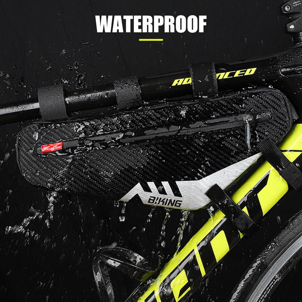 Waterproof Bicycle Bag Cycling Tube Front Frame Bag Repair Tools Large Capacity MTB Road Bike Bag Triangle Pouch Frame Holder Bicycle Storage Bag Bike Accessories