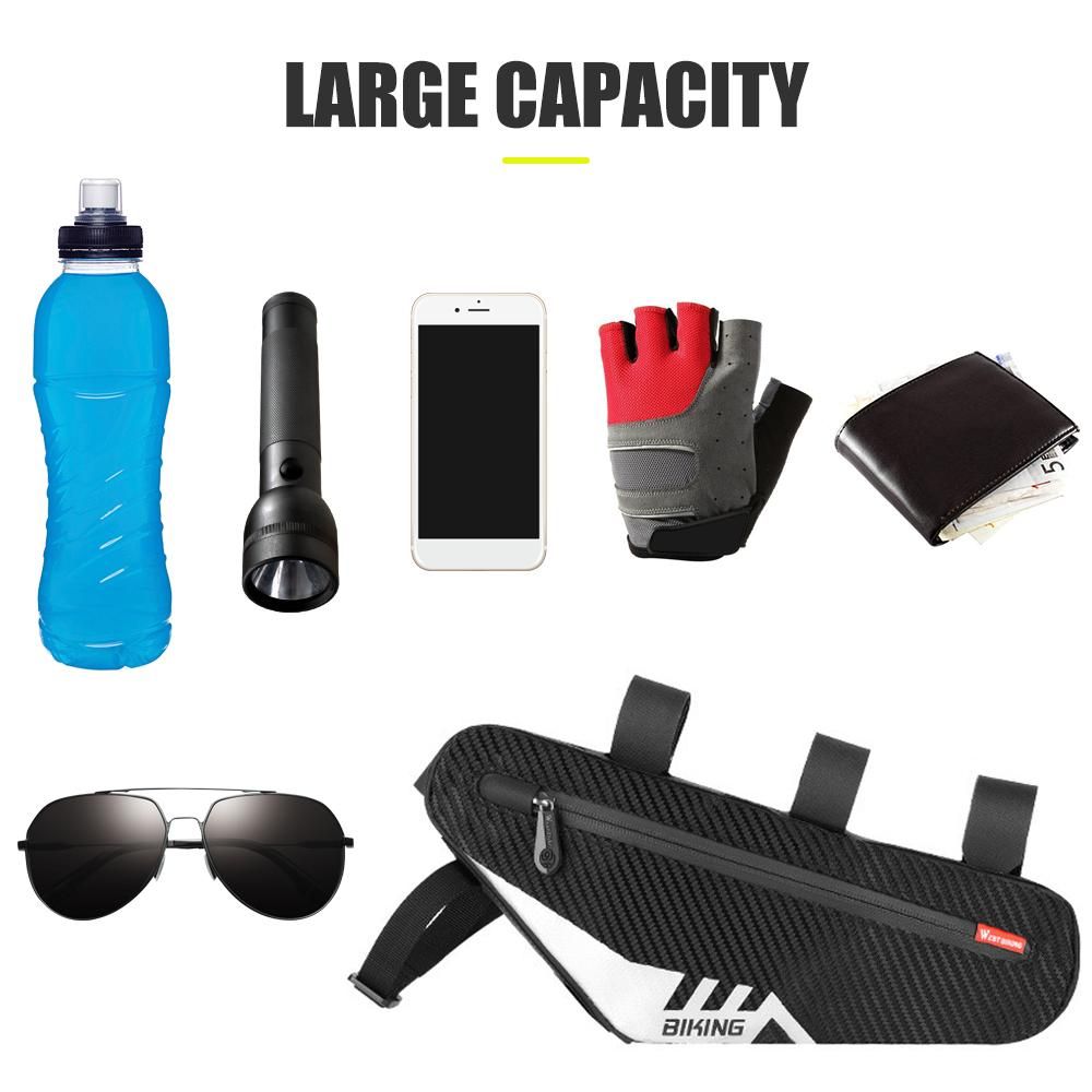 Waterproof Bicycle Bag Cycling Tube Front Frame Bag Repair Tools Large Capacity MTB Road Bike Bag Triangle Pouch Frame Holder Bicycle Storage Bag Bike Accessories