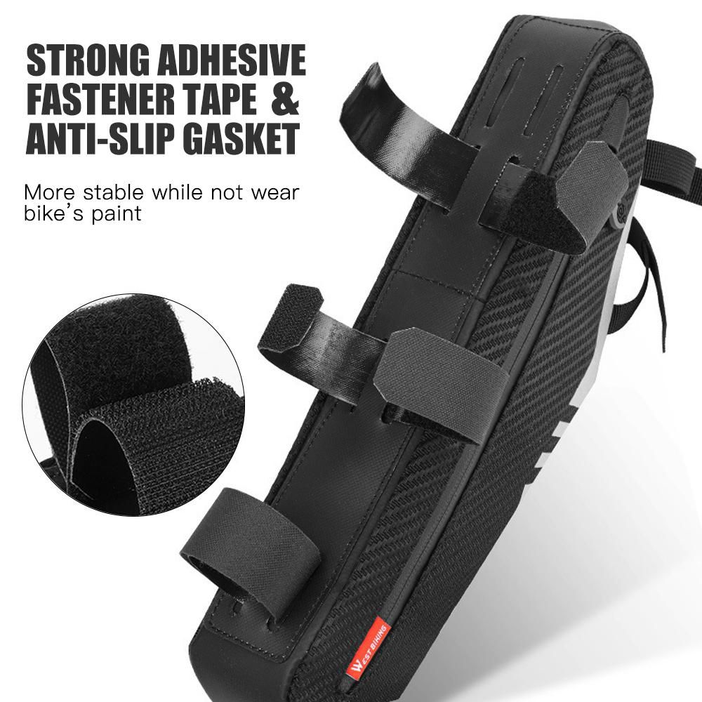 Waterproof Bicycle Bag Cycling Tube Front Frame Bag Repair Tools Large Capacity MTB Road Bike Bag Triangle Pouch Frame Holder Bicycle Storage Bag Bike Accessories