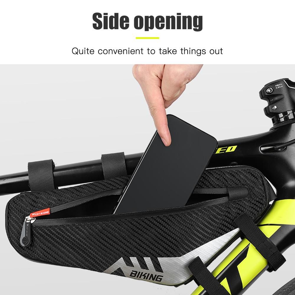 Waterproof Bicycle Bag Cycling Tube Front Frame Bag Repair Tools Large Capacity MTB Road Bike Bag Triangle Pouch Frame Holder Bicycle Storage Bag Bike Accessories