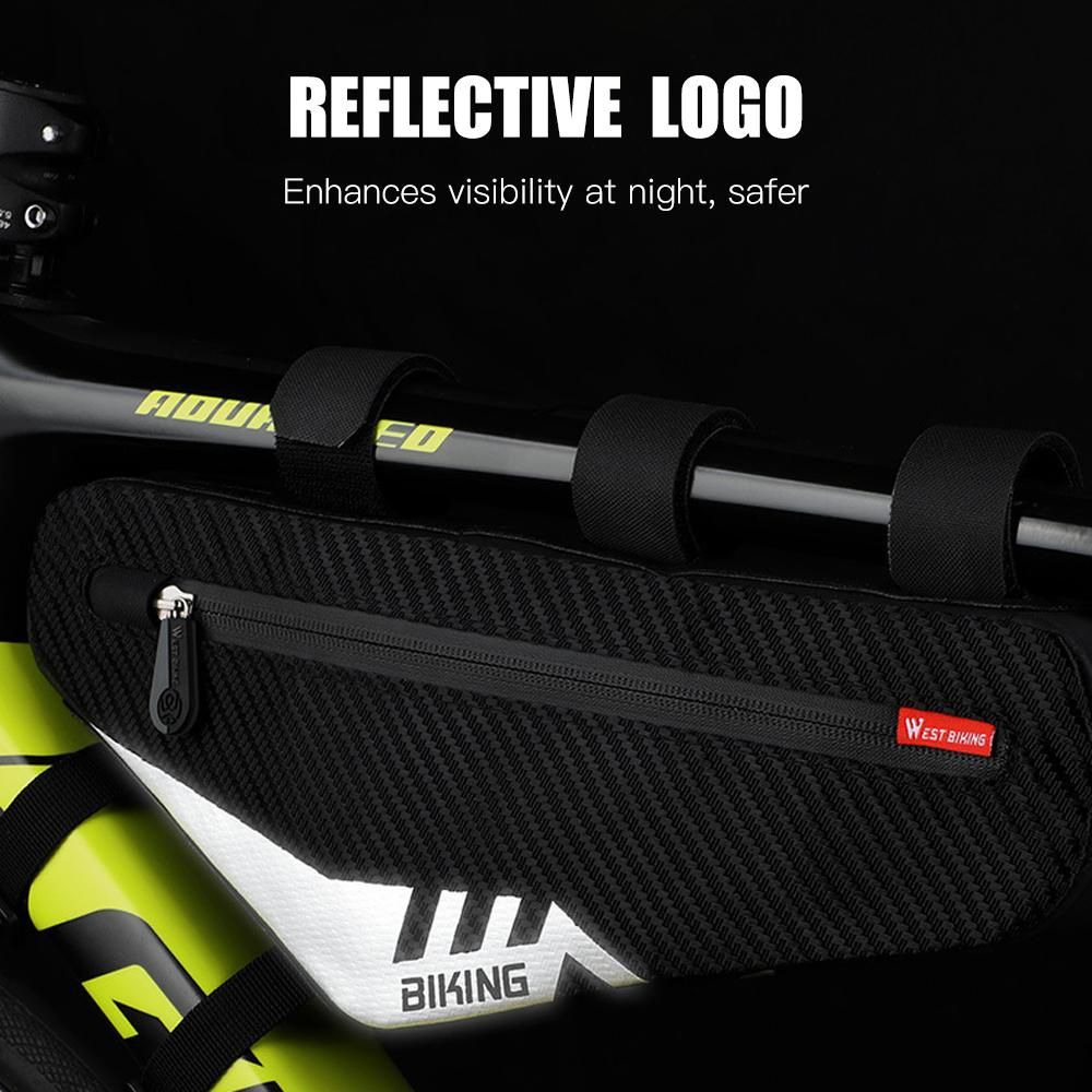 Waterproof Bicycle Bag Cycling Tube Front Frame Bag Repair Tools Large Capacity MTB Road Bike Bag Triangle Pouch Frame Holder Bicycle Storage Bag Bike Accessories