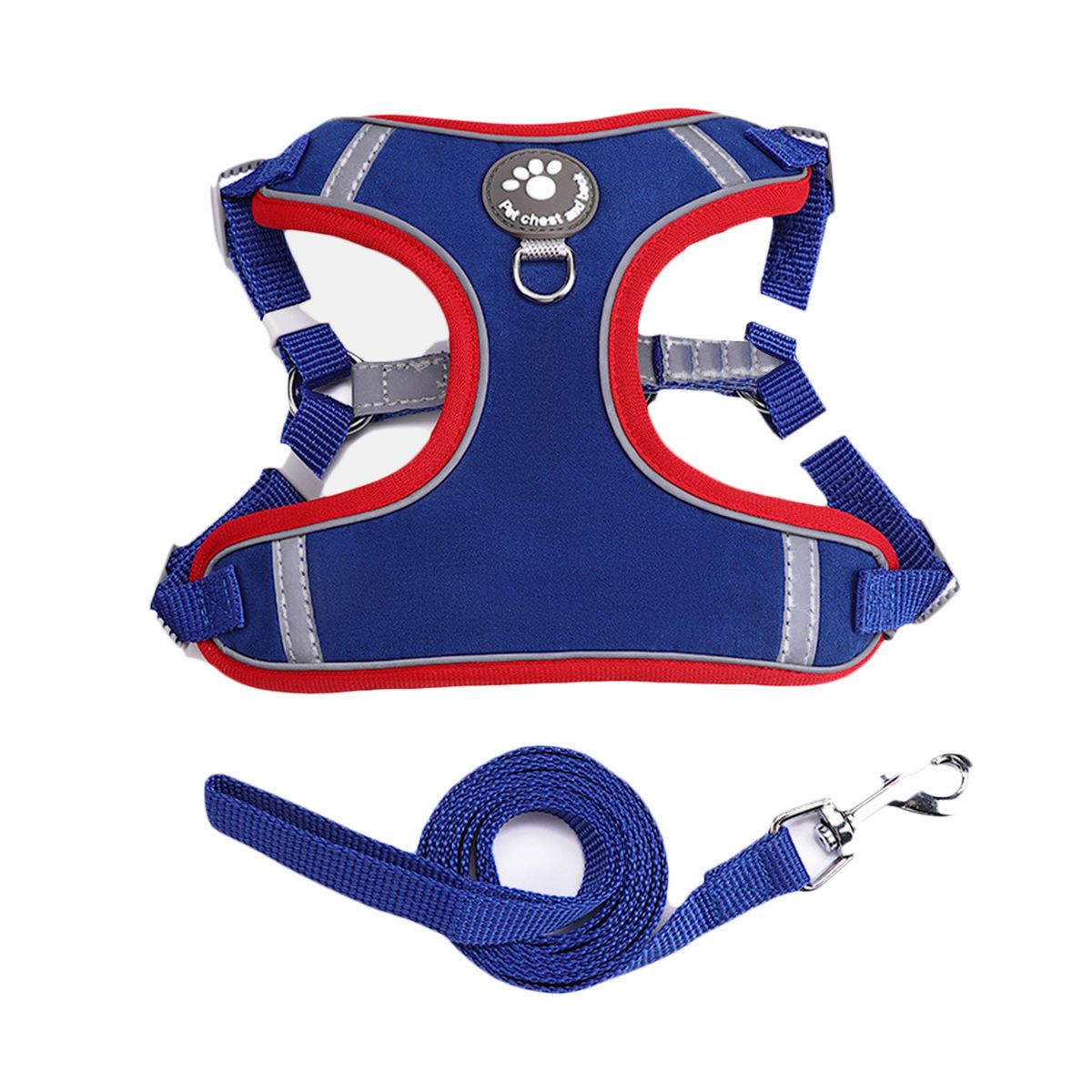 Pet Harness Medium Large Dog Lead Walking Running Chest Strap Blue