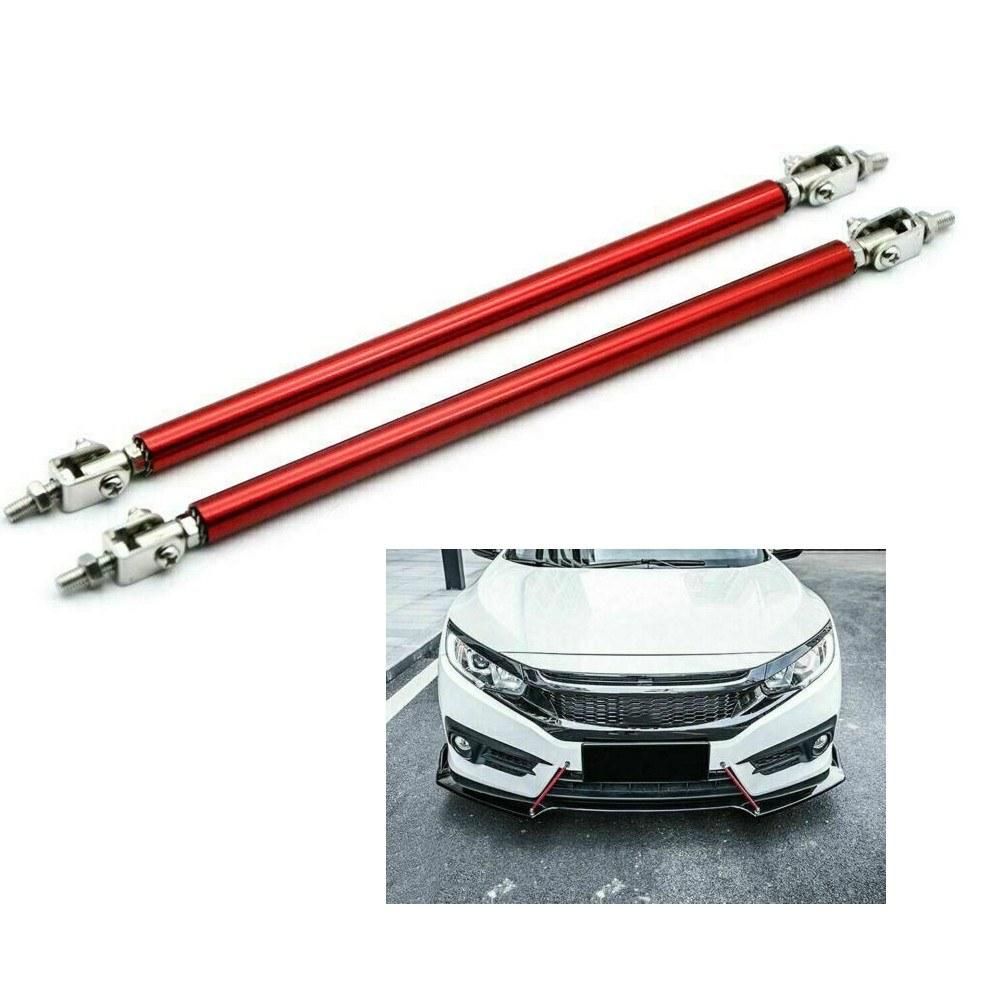 2Pcs Universal Adjustable Front Bumper Lip Splitter Strut Rod Tie Support Bar