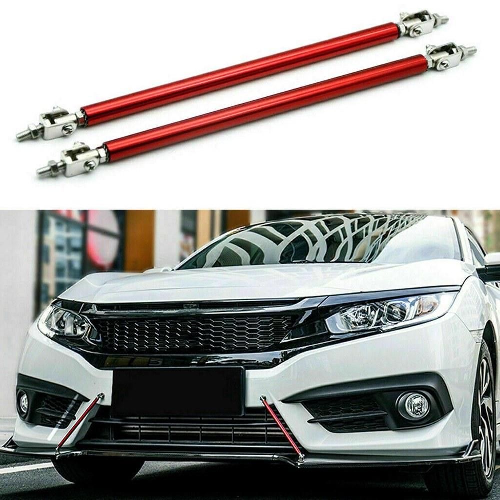 2Pcs Universal Adjustable Front Bumper Lip Splitter Strut Rod Tie Support Bar